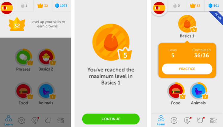 Duolingo using gamification of language learning as a game app marketing technique