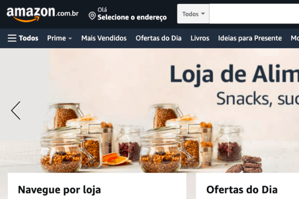 Amazon advertising homepage in Brazil.