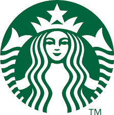Logo Starbucks vert et blanc représentant une sirène aux cheveux flottants et aux deux queues, coiffée d'une couronne ornée d'une étoile et entourée d'un cadre circulaire — idéal pour la publicité Instacart visant à attirer les amateurs de café en ligne.