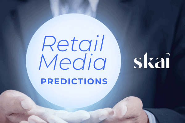 US digital retail media ad spending 2019-2023; billions, % change, and % of digital ad spend; Retail media predictions 2022 with Skai.