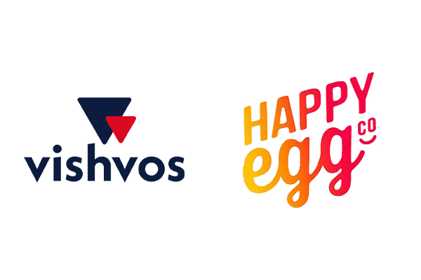 Happy Egg and Vishvos brand logo.
