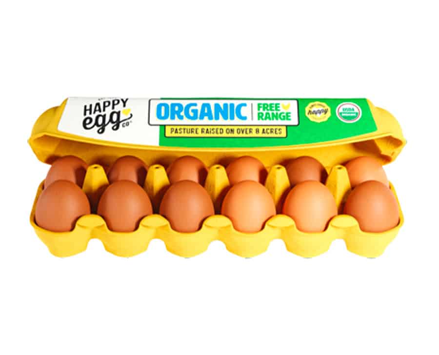 Happy Egg, Organic and Free-Range carton of eggs