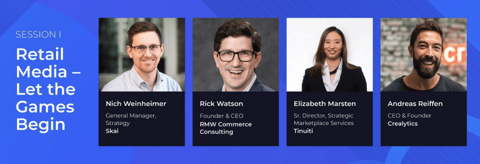 Panelists from ShopAble 2022 session: Retail Media – Let the Games Begin