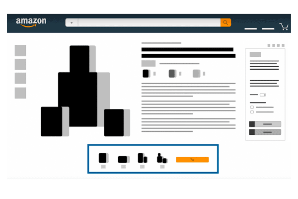 Template showcasing amazon product detail pages on the website