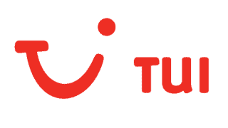 Red TUI logo on a white background. The T forms a smiley face with a red dot above it as the i, combining to create a cheerful and welcoming design.