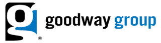 Goodway Group logo with a stylized lowercase g in black and blue on the left, and the words goodway group in black and blue text on the right.