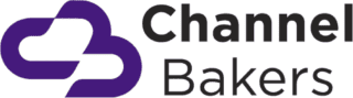 Logo for Channel Bakers, featuring a stylized purple icon resembling a cloud or CB next to the words Channel Bakers in bold black text, representing expertise in AI marketing solutions.