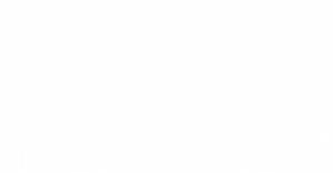 Der weiße Text „COLLECTIVE MEASURES“ in fetten Großbuchstaben unter einem geometrischen Logo aus einem Halbkreis und zwei Dreiecken. Das Bild vor hellgrauem Hintergrund steht für die Retail-Media-Fallstudie.