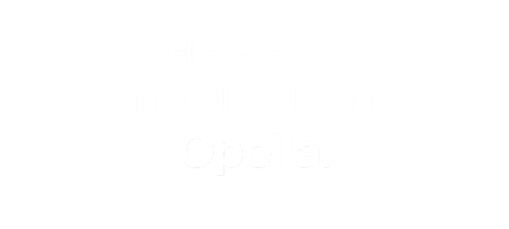 Auf hellgrauem Hintergrund steht in weißer Schrift „THE RETAIL MEDIA TEAM Opella“. Die zentrierte Schrift in Großbuchstaben hebt Opella hervor – einen namhaften Anbieter unter den Marktforschungsunternehmen, der Einblicke und Innovationen liefert.