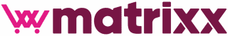 Logo représentant une icône stylisée de caddie rose, suivie du mot « matrixx » en caractères gras, en minuscules marron, tel qu'il apparaît dans l'étude de cas Matrixx CPG.